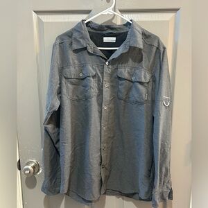 Columbia Long Sleeve Button Up Shirt Men’s Large Omni Wick Fishing Hiking Outdoo